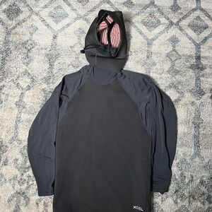 Xcel Radiant Rebound Hooded Wetsuit Top Mens Medium Black Surf Shirt Rashguard